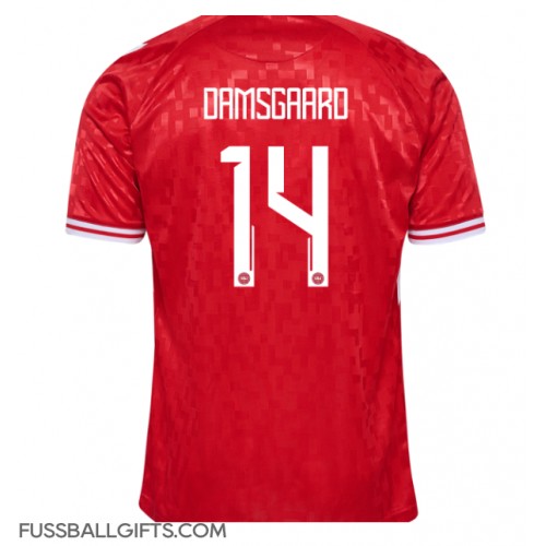 Dänemark Mikkel Damsgaard #14 Fußballbekleidung Heimtrikot EM 2024 Kurzarm